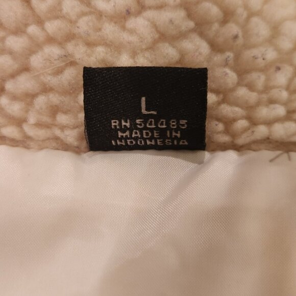 AMERICAN EAGLE womans white puffer jacket with tan fleece collar Large - Picture 7 of 10